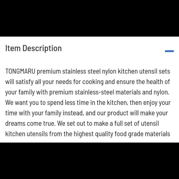 Stainless Steel and Black Cooking Utensil Set - Picture 4 of 4